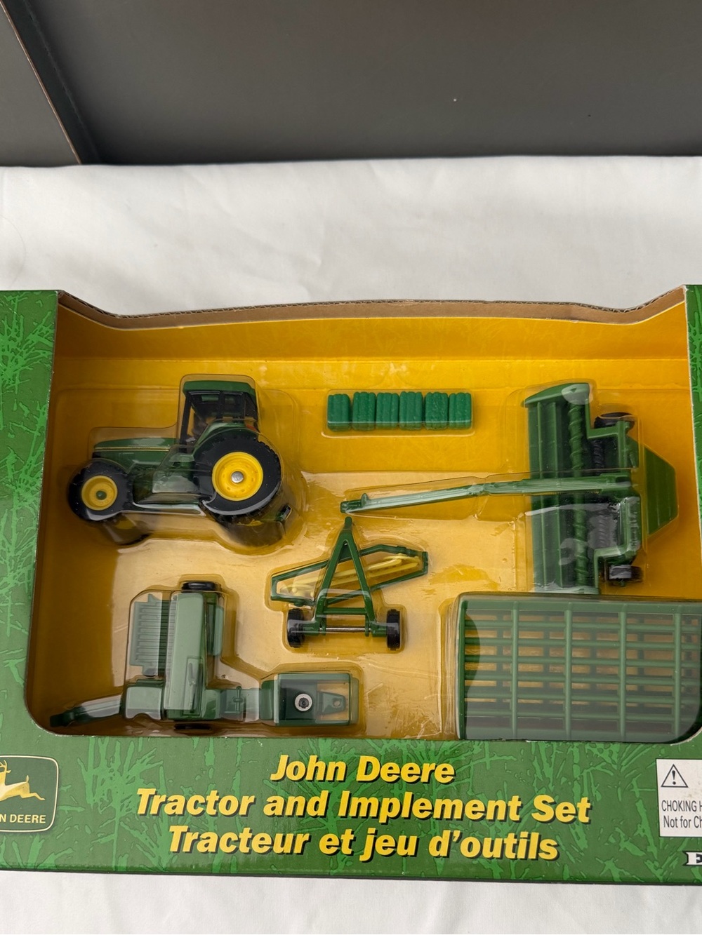 John Deere Green Tractor and Implement Set